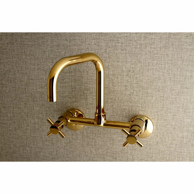 Kingston Brass Concord Double-Handle 2-Hole Wall-Mount Bridge Kitchen Faucet