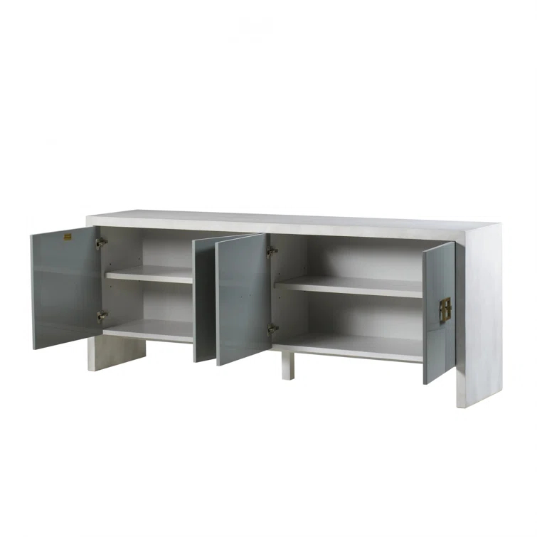 Monarch 89" Off-White and Blue-Grey Concrete Sideboard