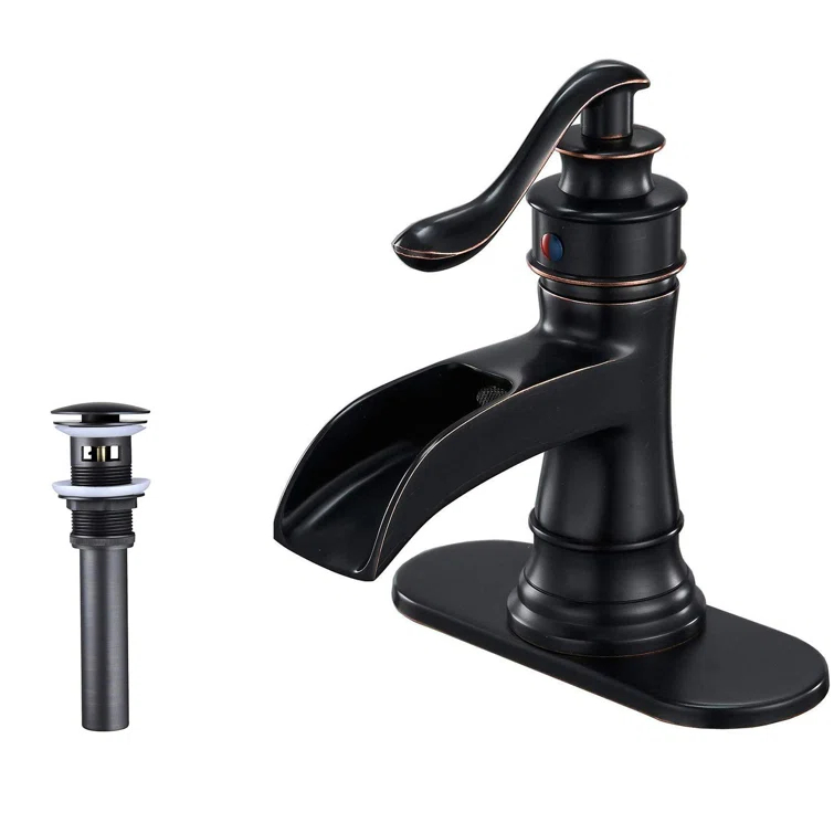 Single-Hole Single-handle Bathroom Faucet with Drain Assembly