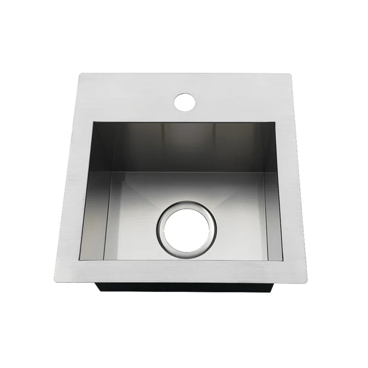 Kingston Brass Uptowne 15-Inch Single Bowl Dual Mount Kitchen Sink