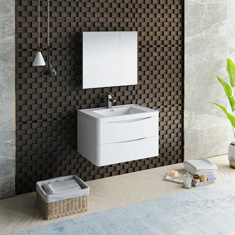 Tuscany 32" Wall Mount Single Sink Bathroom Vanity Set with Medicine Cabinet (Faucet Not Included)