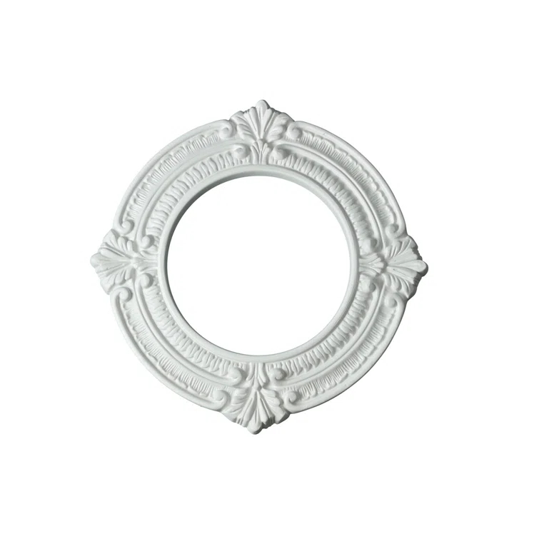 White Ceiling Medallion Urethane Recessed Trim 6" ID X 10" OD
