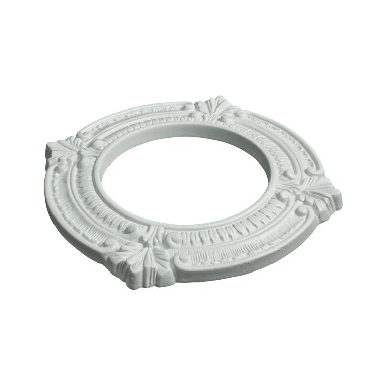 White Ceiling Medallion Urethane Recessed Trim 6" ID X 10" OD