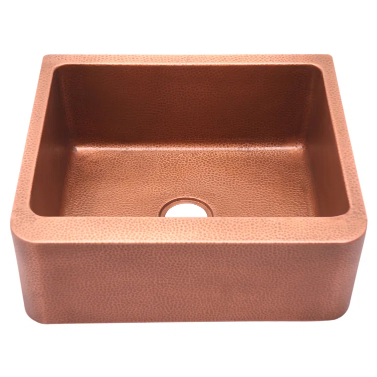 Avena 25'' L Farmhouse / Apron Single Bowl Copper Kitchen Sink