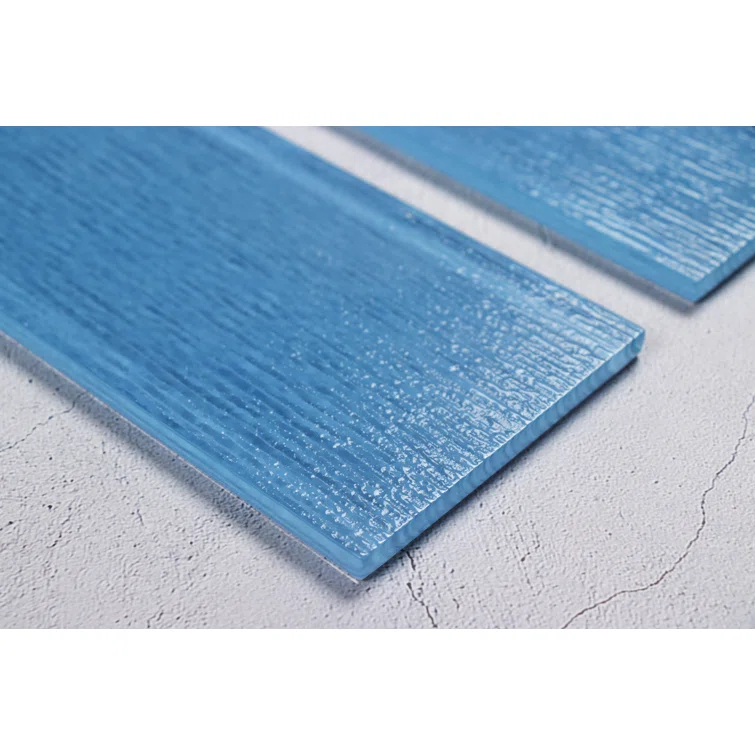 Premium Textured 4" x 12" Straight Edge Glass Subway Tile