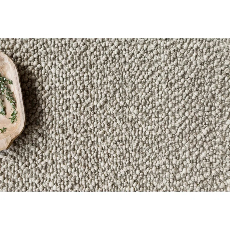 Handmade Stone Solid Wool Rectangular Rug 24" x 36"