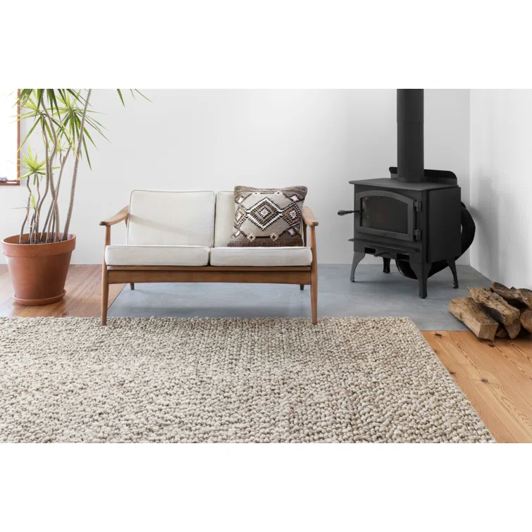 Handmade Stone Solid Wool Rectangular Rug 24" x 36"
