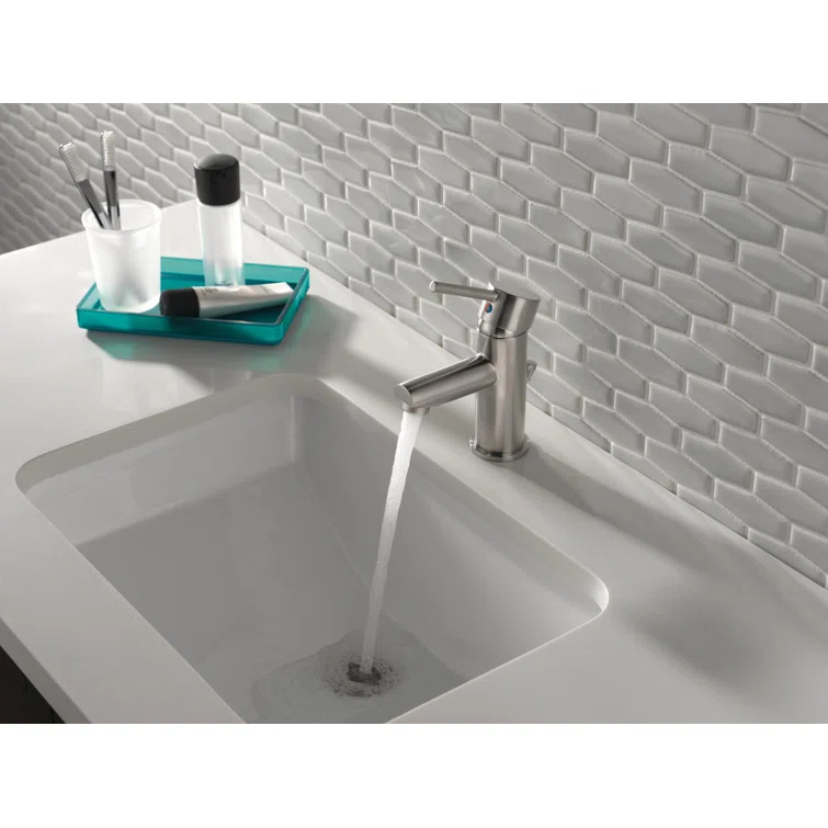 Trinsic Single Hole Bathroom Faucet with Drain Assembly, Single Handle Bathroom Sink Faucet