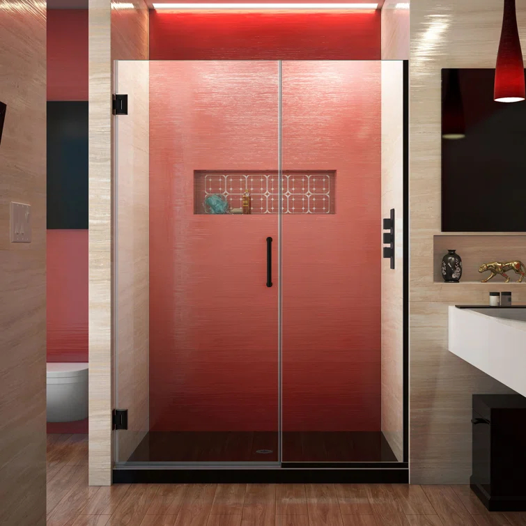 Unidoor Plus 47" W x 72" H Pivot Frameless Shower Door with ClearMax™ Technology
