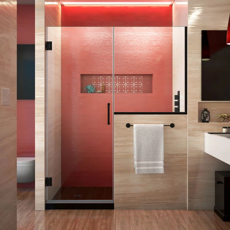 Unidoor Plus 47" W x 72" H Pivot Frameless Shower Door with ClearMax™ Technology