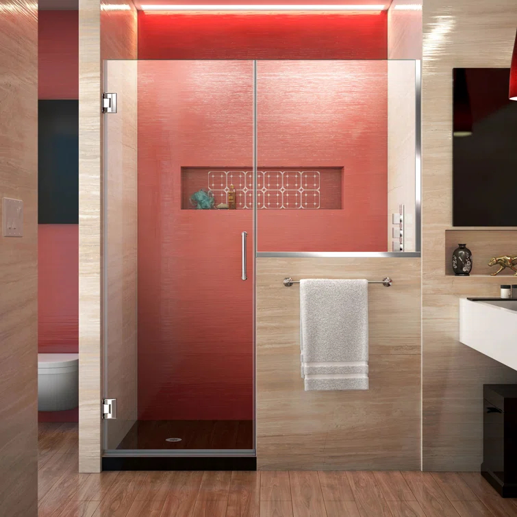 Unidoor Plus 48" W x 72" H Pivot Frameless Shower Door with ClearMax™ Technology