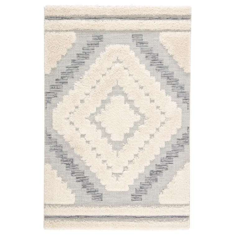 Versatile Gray Geometric Flatwoven Synthetic Rug 7'10"x10'10"