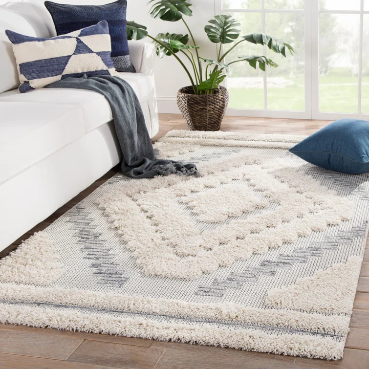 Versatile Gray Geometric Flatwoven Synthetic Rug 7'10"x10'10"