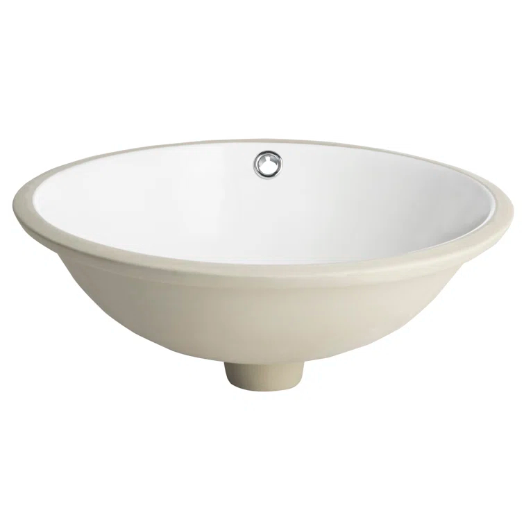 Safavieh Nerida 16.92'' White Ceramic Circular Bathroom Sink with Overflow