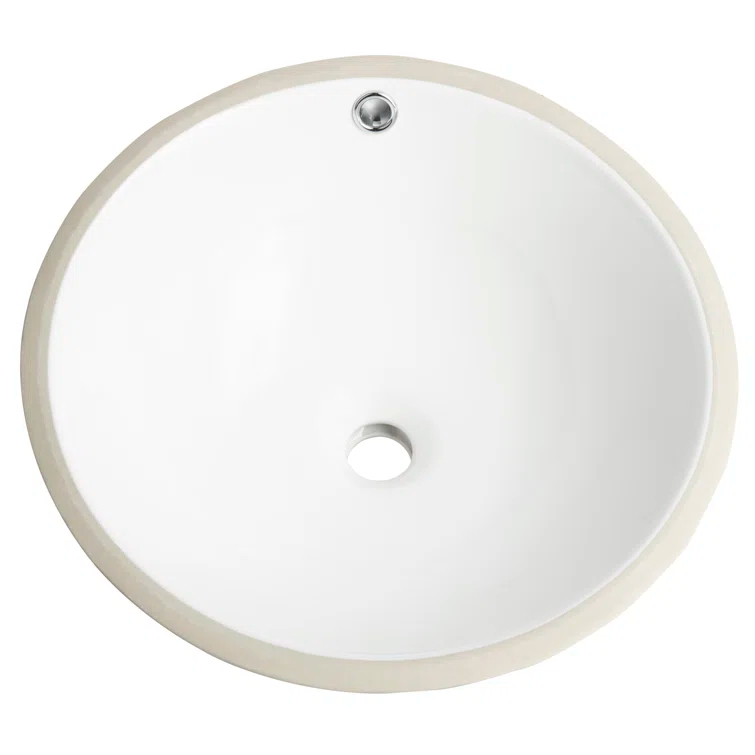 Safavieh Nerida 16.92'' White Ceramic Circular Bathroom Sink with Overflow