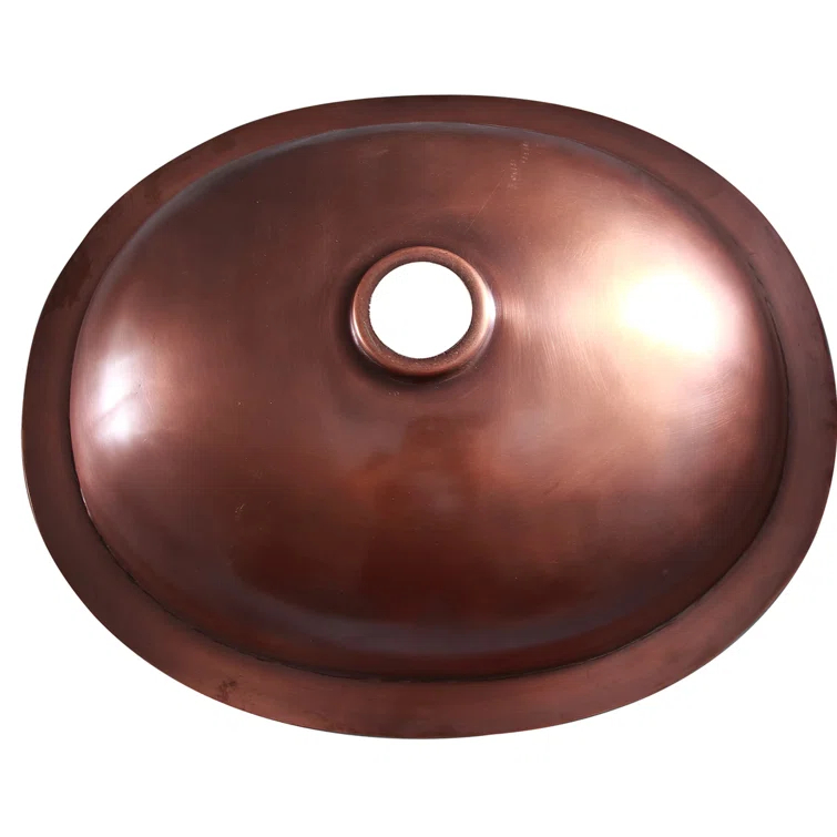 Barclay Finn 15.5'' Smooth Antique Copper Metal Oval Bathroom Sink