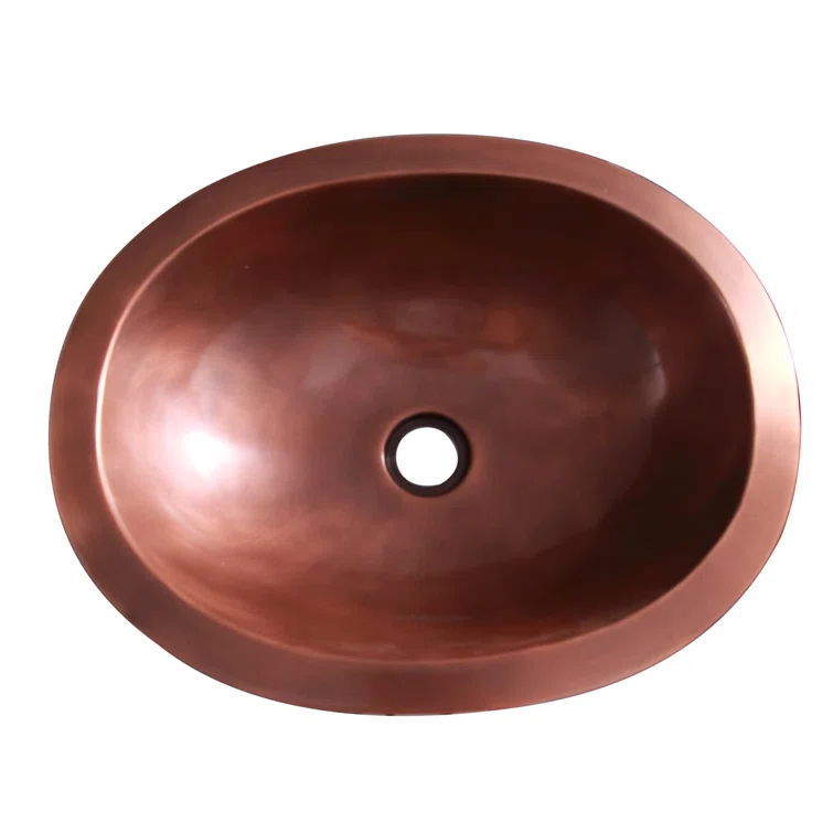 Barclay Finn 15.5'' Smooth Antique Copper Metal Oval Bathroom Sink