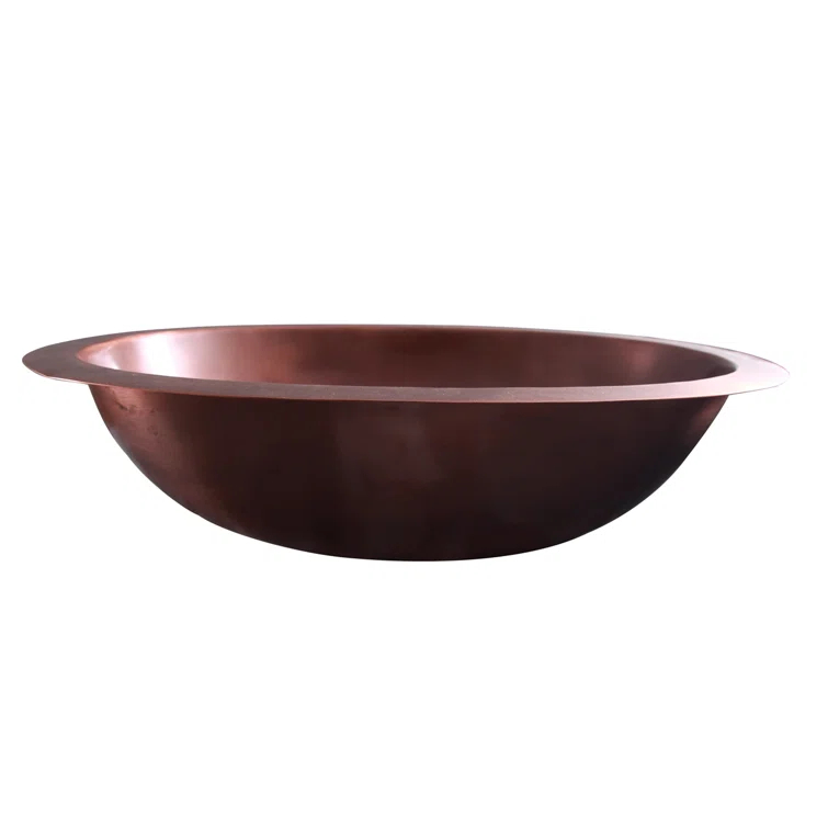 Barclay Finn 15.5'' Smooth Antique Copper Metal Oval Bathroom Sink