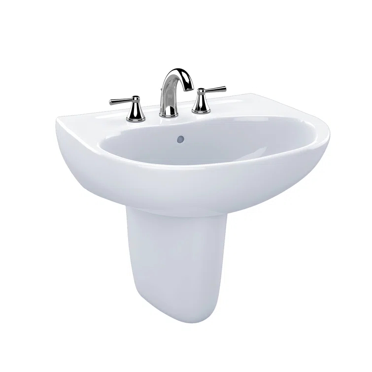 Supreme® Vitreous China U-Shaped Wall Mount Bathroom Sink with Overflow