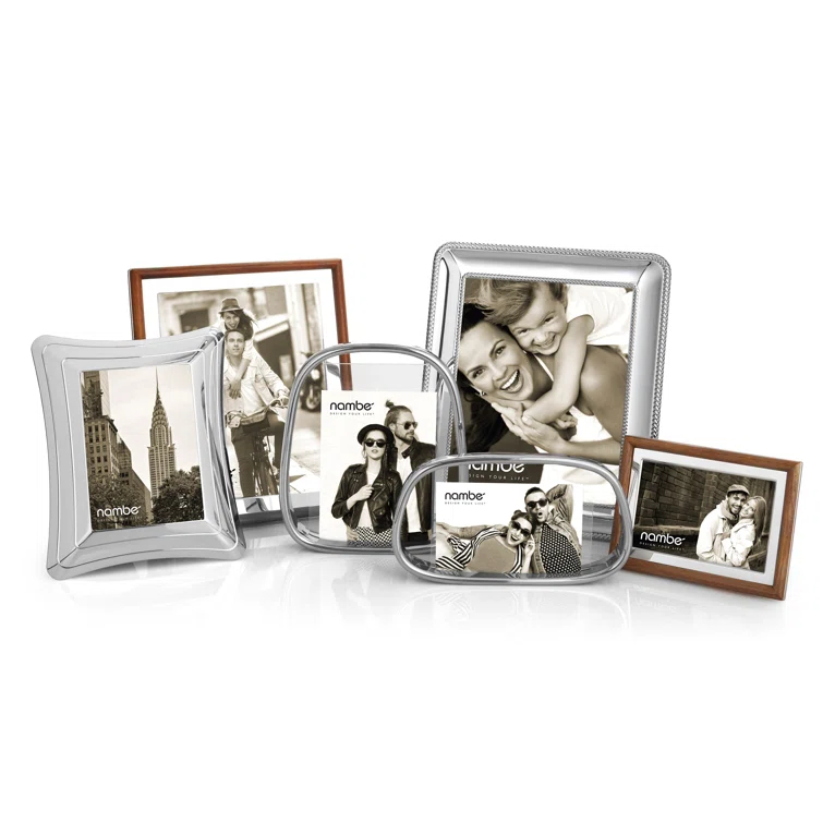 Nambe Portal Picture Frame Holds One 5 x 7 Photo - Silver