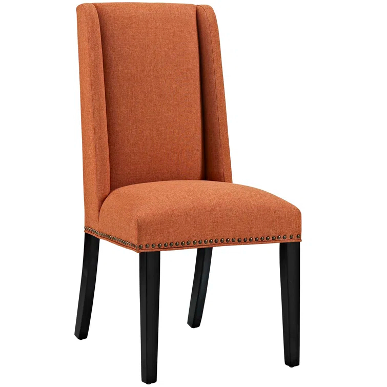 Modway Baron White Vinyl and Wood Frame Dining Chairs