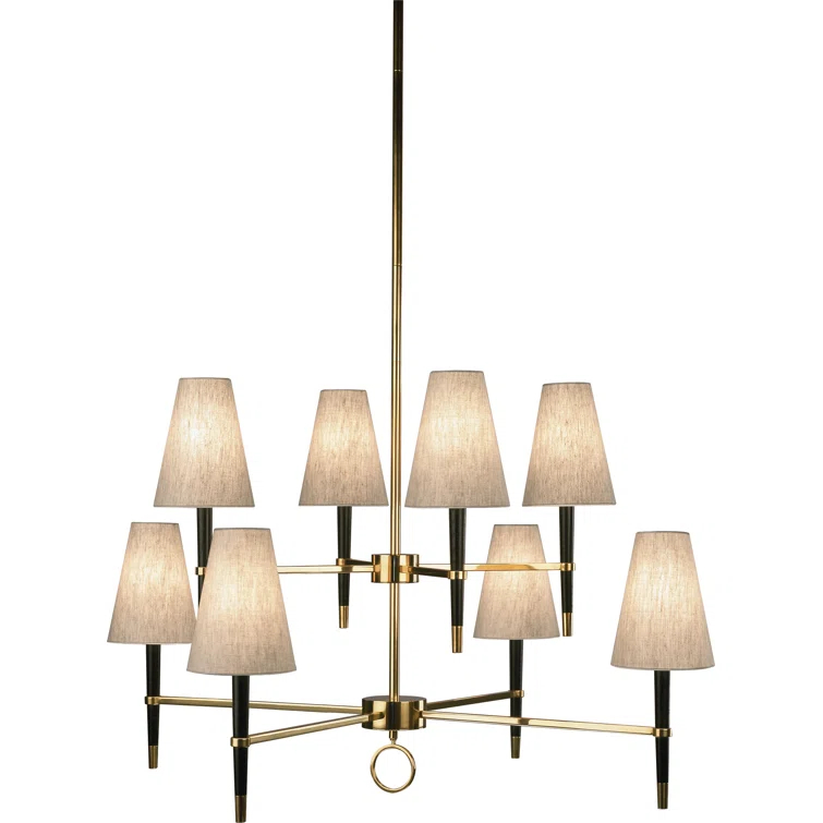 Ventana 8 - Light Fabric Dimmable Tiered Chandelier
