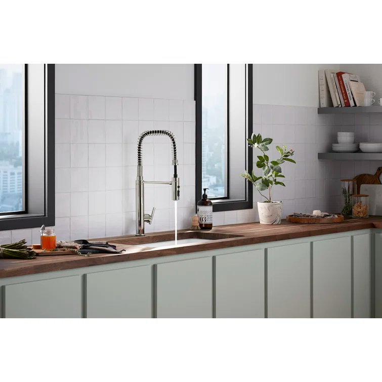 Kohler Purist® Single Handle Semi-Professional Pre-Rinse Kitchen Faucet with Pull Down Sprayer