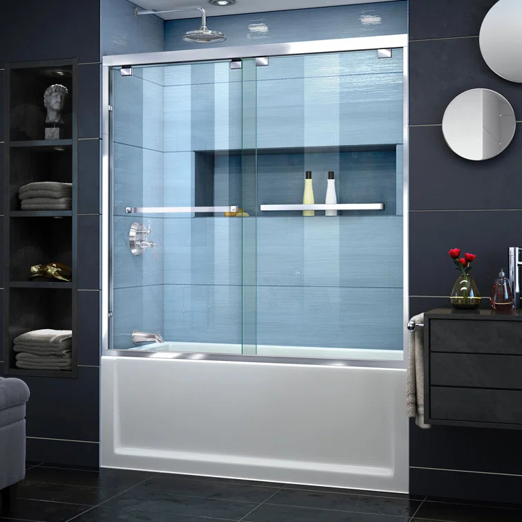 Encore 56" W x 58" H Semi-Frameless Tub Door with ClearMax Technology