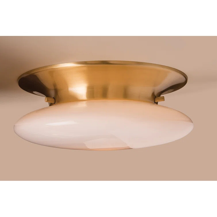 Satin Brass Irvington Globe 1-Light LED Flush Mount