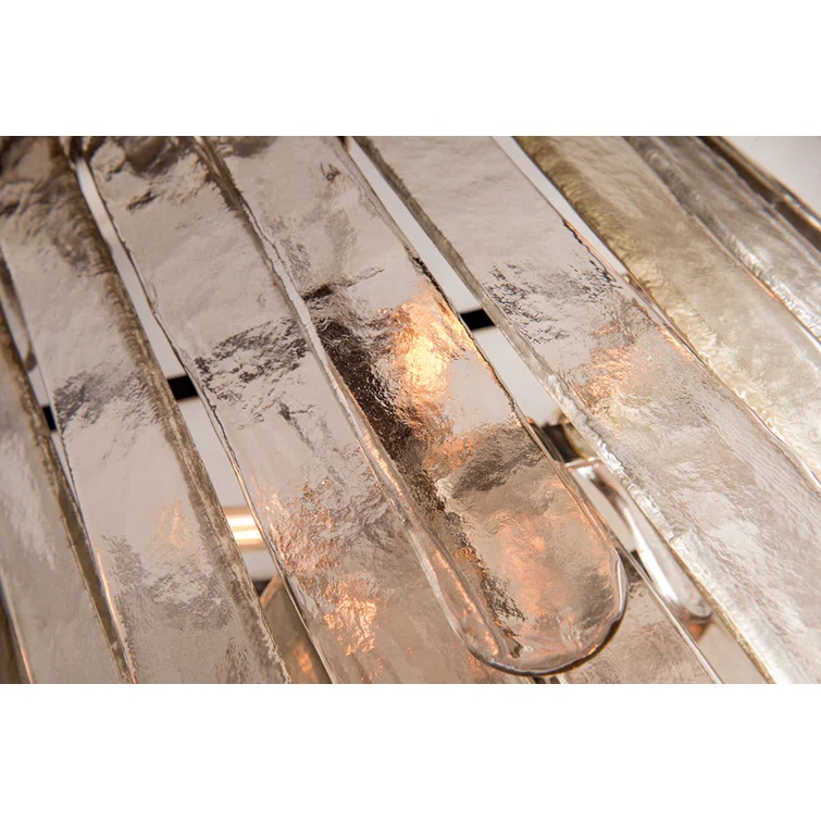 Champagne Glass and Polished Nickel 16-Light Indoor Chandelier