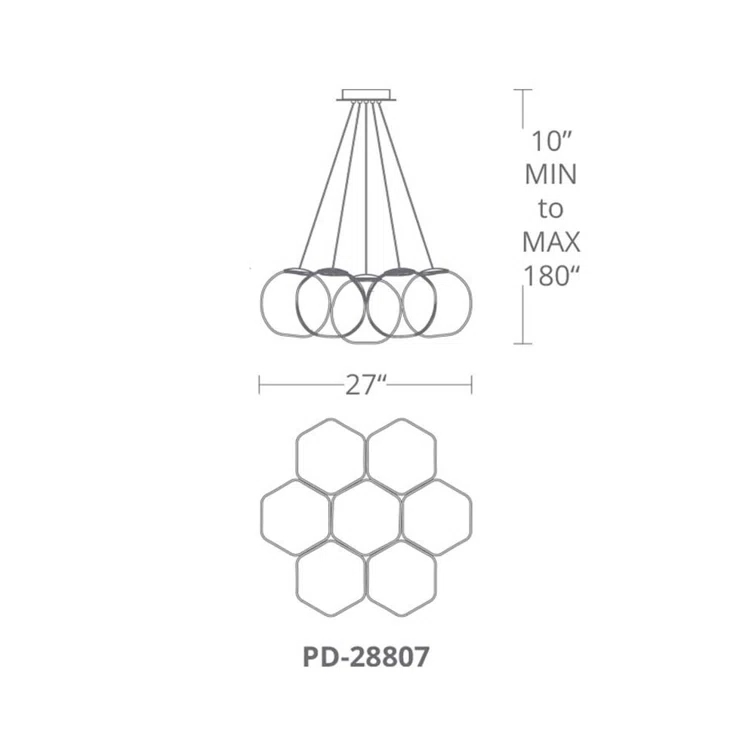 Cosmic 7 - Light Dimmable Globe Chandelier