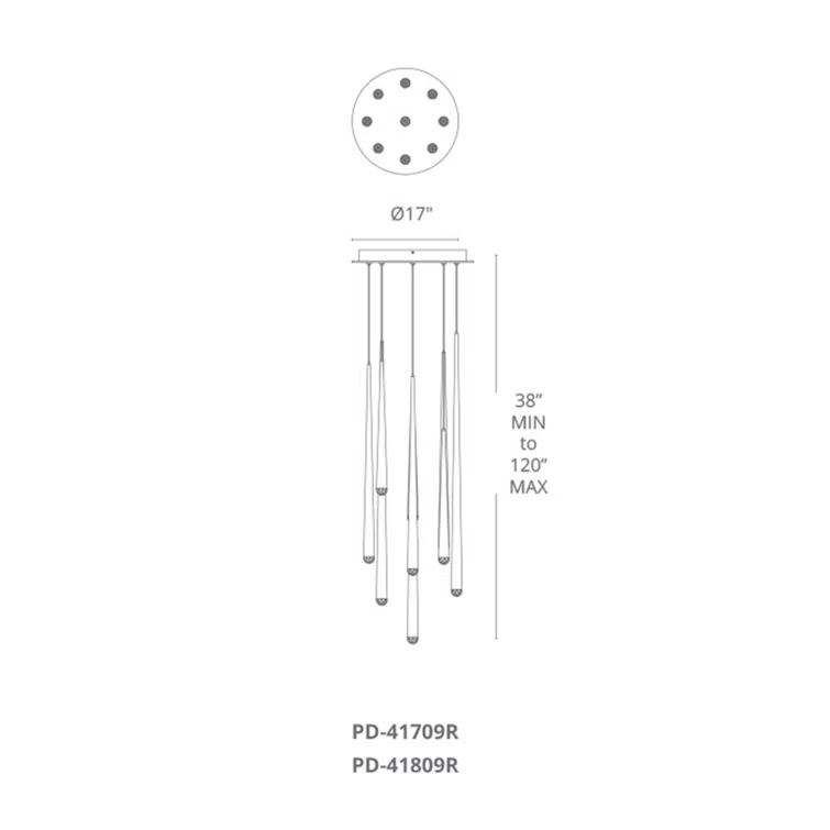 Cascade 9 - Light LED Cluster Pendant