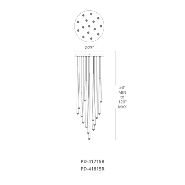 Cascade 15 - Light Dimmable LED Tiered Chandelier