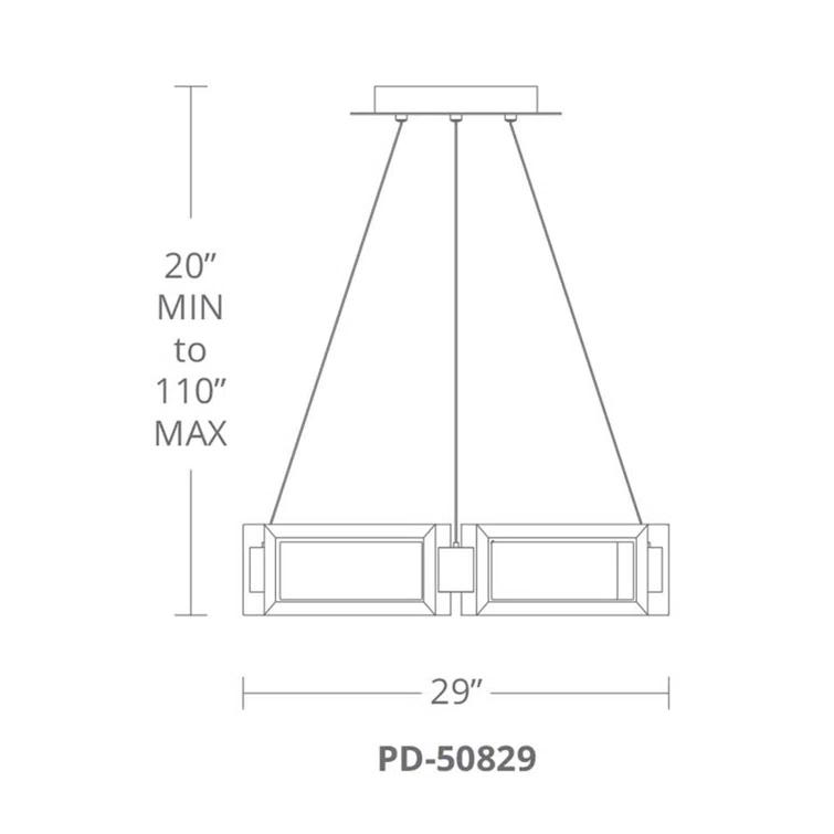 Mies 6 - Light Dimmable LED Geometric Chandelier