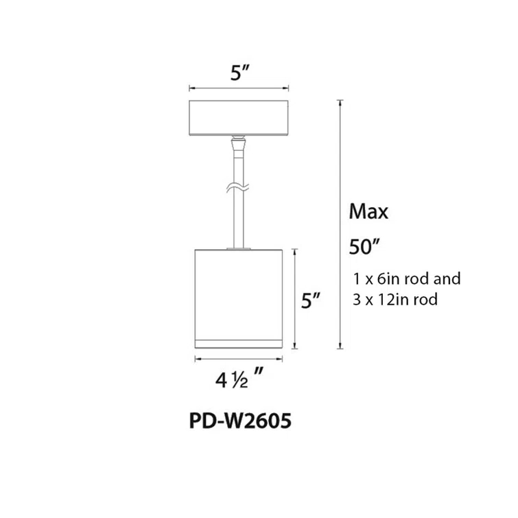 Tube Dimmable LED Cylinder Pendant, 3000K