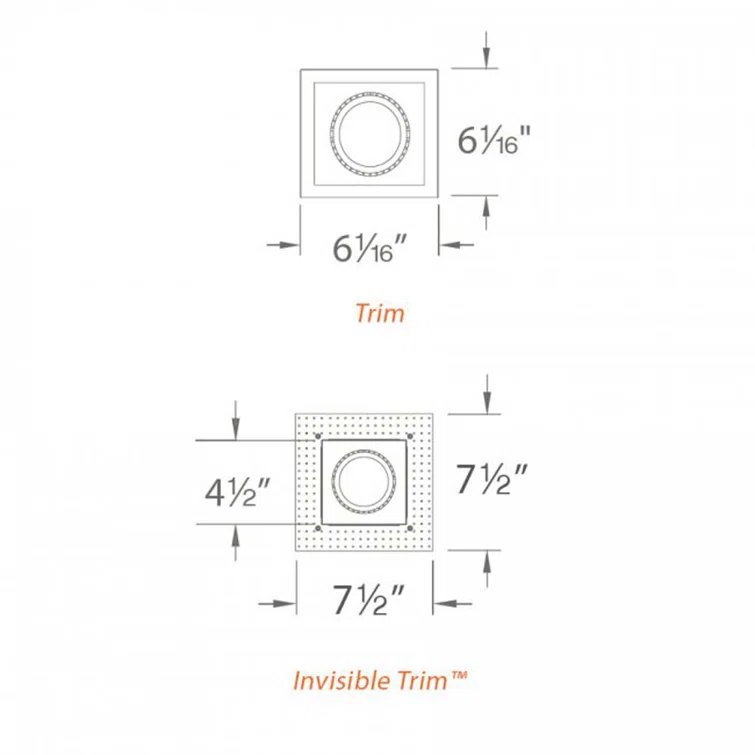 WAC Lighting MT-4LD116T-BK Precision 4" Recessed Lighting Trim