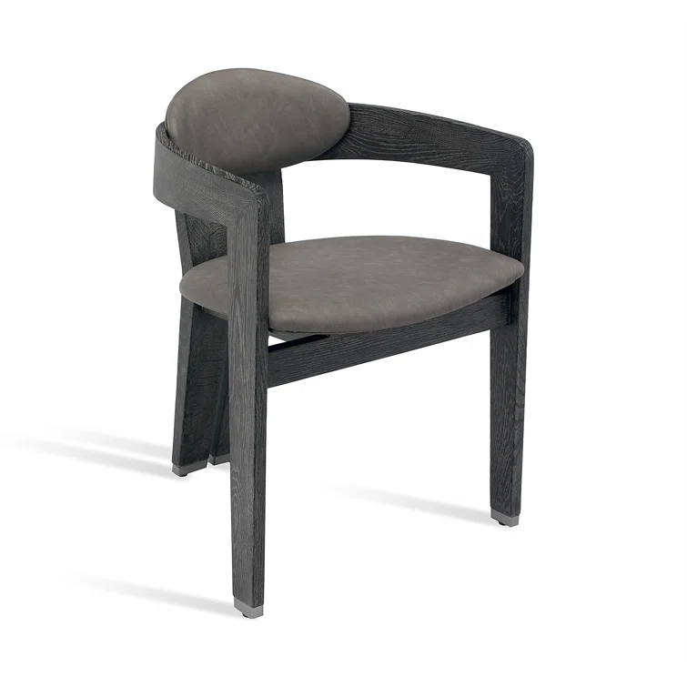Maryl 20'' H Linen Upholstered Oak Armchair