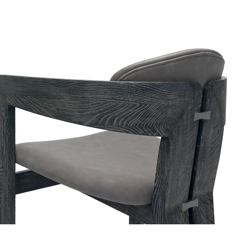 Maryl 20'' H Linen Upholstered Oak Armchair