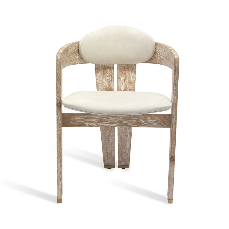 Maryl 20'' H Linen Upholstered Oak Armchair