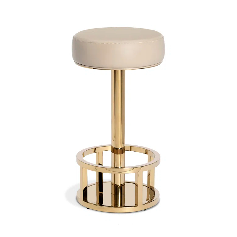 Drake Swivel Upholstered Counter Stool with Metal Frame
