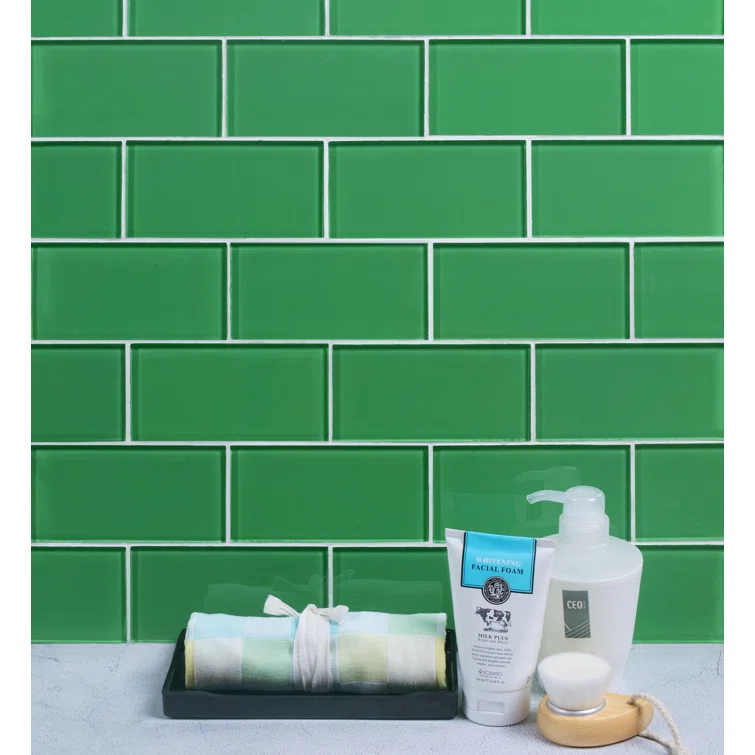 Premium 3" x 6" Straight Edge Glass Mosaic Subway Tile