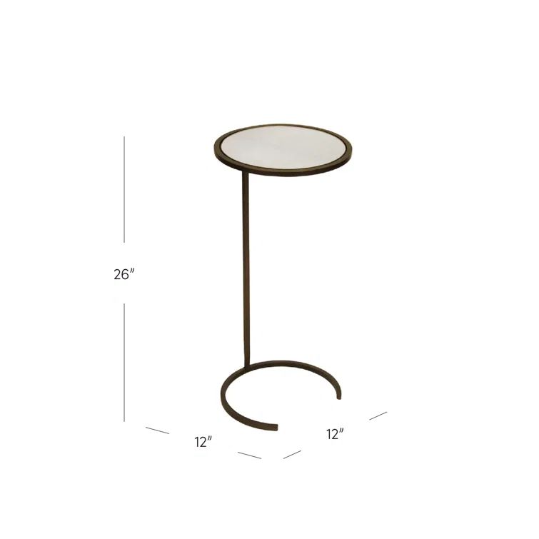 Monaco Mirrored Glass Top End Table