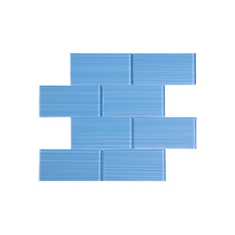 Premium Hand Painted 3" x 6" Straight Edge Glass Mosaic Subway Tile