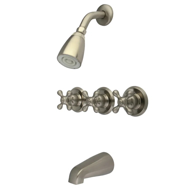 Kingston Brass Victorian Triple-Handle Tub and Shower Faucet