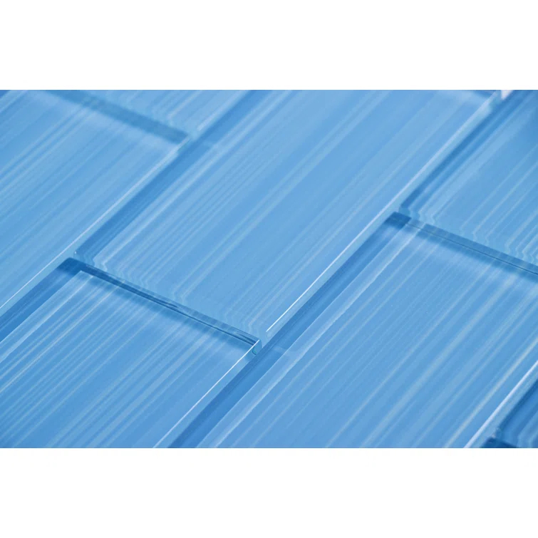 Premium Hand Painted 3" x 6" Straight Edge Glass Mosaic Subway Tile