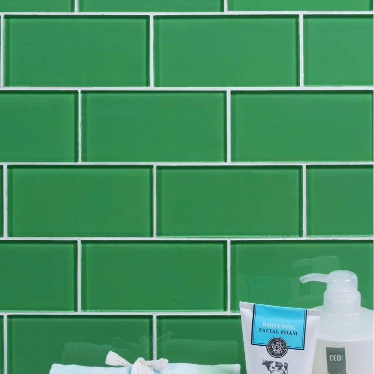 Premium 3" x 6" Straight Edge Glass Mosaic Subway Tile
