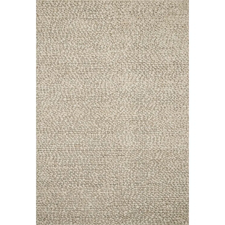 Handmade Oatmeal Wool Rectangular Area Rug 7'9" x 9'9"