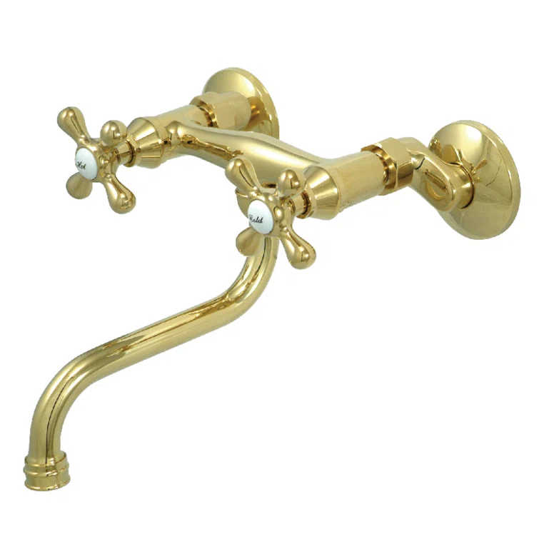 Kingston Brass KS216C Kingston Brass Kingston Two-Handle 2-Hole Wall Mount Bathroom Faucet