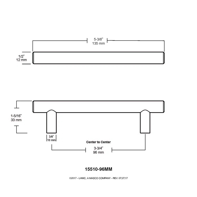 Builder's Program Decorative Cabinet Bar Pull