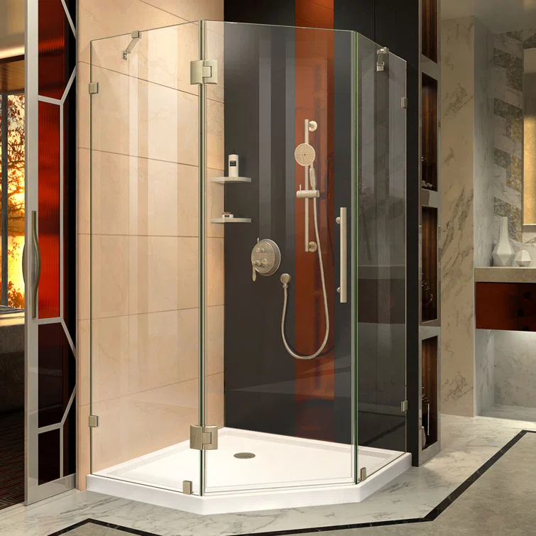 DreamLine Prism Lux 40" x 74.75" Neo-Angle Hinged Shower Enclosure with Base Included